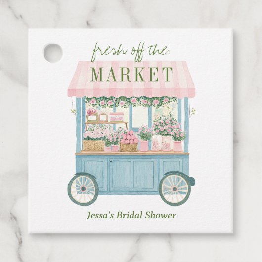 Étiquettes Cadeau Fraîchement sortie du marché Fleuriste Fête de mar (Devant)