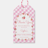 Étiquettes-cadeau Fraise Anniversaire Fête Merci ondulé (Devant)