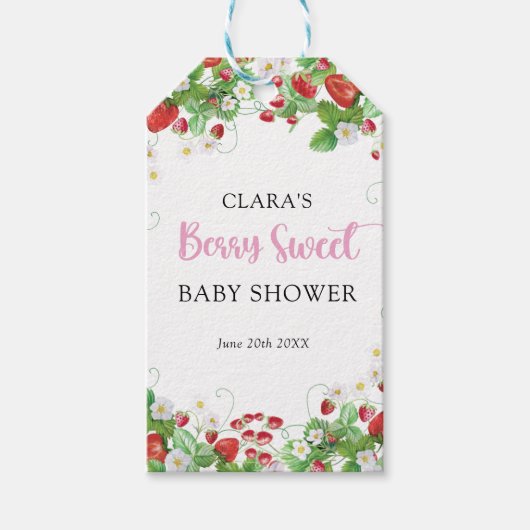 Étiquettes-cadeau Fraise Baby shower Berry Sweet (Devant)