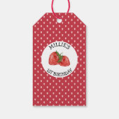 Étiquettes-cadeau Fraise Berry Sweet 1er Anniversaire (Dos)
