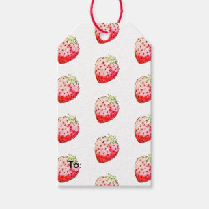 Étiquettes-cadeau fraise d'aquarelle