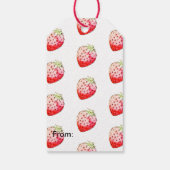 Étiquettes-cadeau fraise d'aquarelle (Dos)