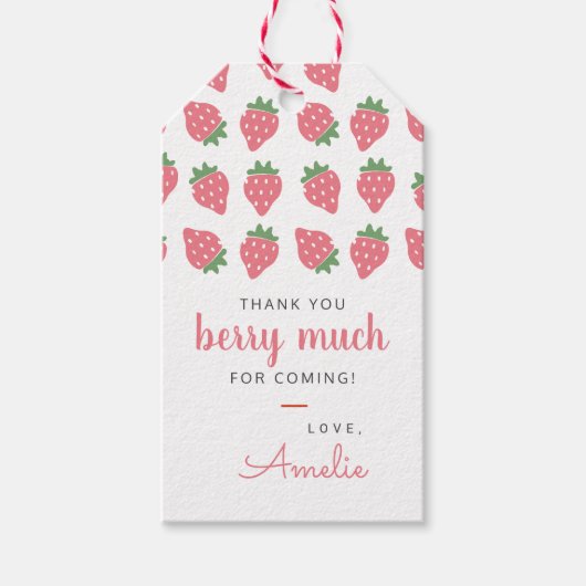 Étiquettes-cadeau Fraise Faveur Tags Anniversaire Berry Beaucoup suc (Devant)