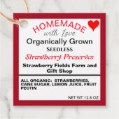 Étiquettes Cadeau Fraise maison Conserve Merci Coeur (Devant)