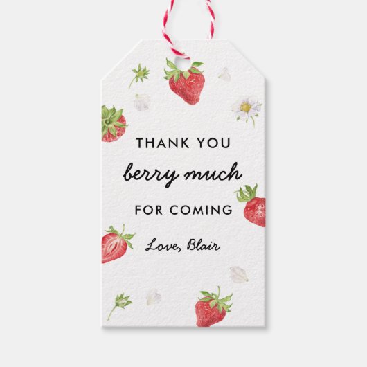 Étiquettes-cadeau Fraise Merci Beaucoup Baie (Devant)