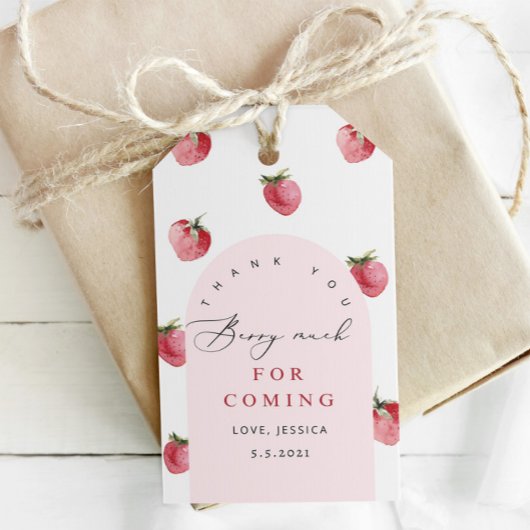 Étiquettes-cadeau Fraise merci beaucoup baies