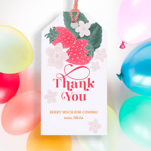 Étiquettes-cadeau Fraise Merci beaucoup Fraise Anniversaire