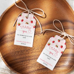 Étiquettes-cadeau Fraise sucrée couche rustique bébé fille douche