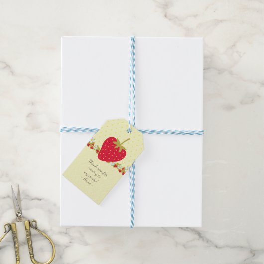 Étiquettes-cadeau Fraise Sweet bébé Premier anniversaire fête (Avec de laficelle)