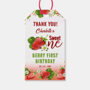 Étiquettes-cadeau Fraise Sweet ONE Première fête d'anniversaire