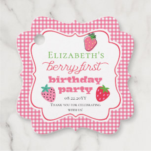 Étiquettes Cadeau Fraises Fille Berry Premier anniversaire fête