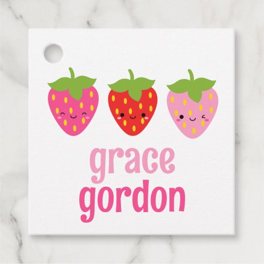 Étiquettes Cadeau Fraises Filles Cadeaux Tags (Devant)
