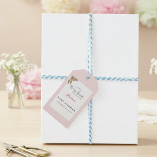 Étiquettes-cadeau Fraisier Aquarelle Baby Shower Fantaisiste