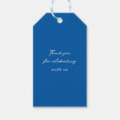 Étiquettes-cadeau French Blue Monogram Crest Old World Wedding (Dos)