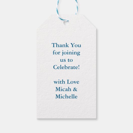 Étiquettes-cadeau French Bulldog Theme Party - Baby shower Blue (Dos)