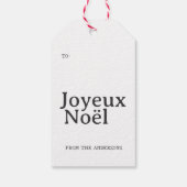 Étiquettes-cadeau French Joyeux Noël Red Stripe Noël (Dos)