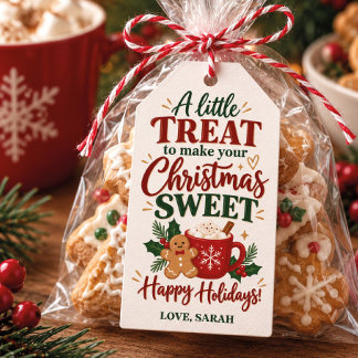 Étiquettes-cadeau Friandises de Noël pour les voisins Nom personnali