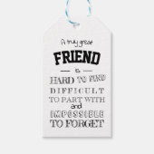 Étiquettes-cadeau Friend Merci Appréciation Cadeau Script devis (Devant)