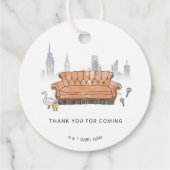 Étiquettes Cadeau FRIENDS™ | Central Perk Aquarelle Enterrement de V (Dos)