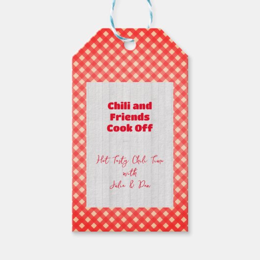 Étiquettes-cadeau Friendsgiving Potluck Chili Cook Off Thanksgiving (Devant)