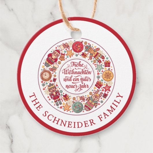 Étiquettes Cadeau Frohe Weihnachten (Devant)