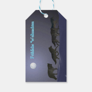 Étiquettes-cadeau Frohliche Weihnachten - Pack Wolf