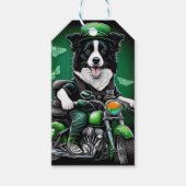 Étiquettes-cadeau Frontière Collie Chien Conduite Vélo St. Patrick's (Devant)