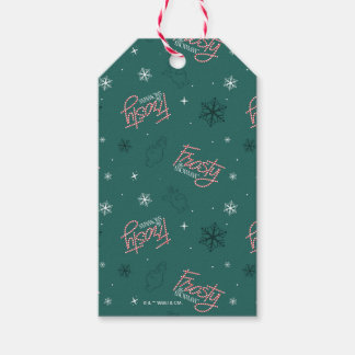 Étiquettes-cadeau Frosty Snowman Green Snowflake Motif