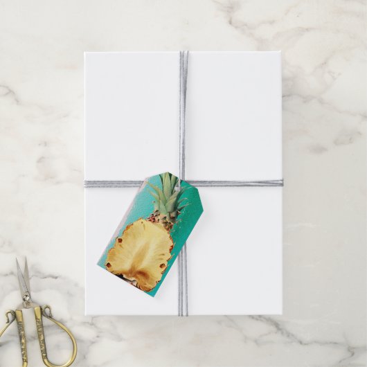 Étiquettes-cadeau Fruit d'ananas tropical d'été Fête d'anniversaire (Avec de la ficelle)