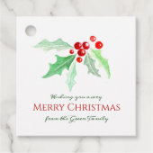 Étiquettes Cadeau Fruits d'eau lâche des baies sèches et rouges Noël (Devant)