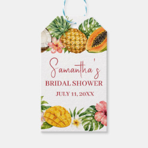 Étiquettes-cadeau Fruits Tropicaux Cocktail Hawaïen de Mariage