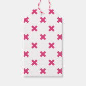 Étiquettes-cadeau Fuchsia croix sur le blanc (Devant)