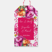 Étiquettes-cadeau Fuchsia Majolica tuiles orange merci pour (Devant)