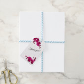 Étiquettes-cadeau Fuchsia Orchidées sur le Merci Mariage-blanc (Avec de laficelle)