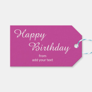 Étiquettes-cadeau Fuchsia rose Anniversaire Tags cadeaux