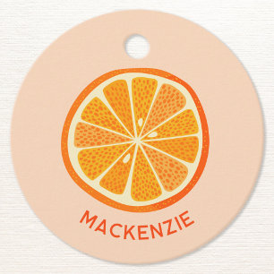 Étiquettes Cadeau Fun Citrus Orange Slice Personnalisé