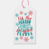 Étiquettes-cadeau Fun Décembre Saison d'hiver Eggnog Citation Word A (Dos)