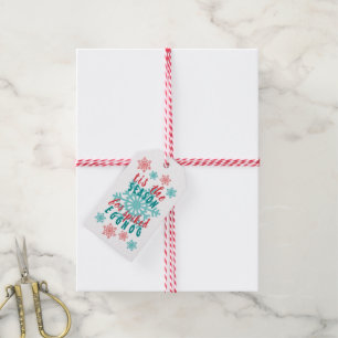 Étiquettes-cadeau Fun Décembre Saison d'hiver Eggnog Citation Word A