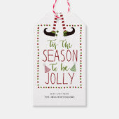 Étiquettes-cadeau Fun Elf Legs SAISON POUR ÊTRE JOLLY (Devant)