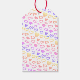 Étiquettes-cadeau Fun Girly Rainbow Parties scintillant rose Coeurs