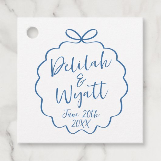 Étiquettes Cadeau Fun Names Mariage Date Whimsical (Devant)