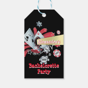 Étiquettes-cadeau Fun Vegas poker casino puce de casino bachelorette