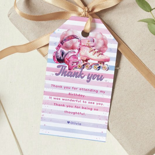 Étiquettes-cadeau Fun Watercolor Roller Blade Anniversaire
