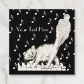 Étiquettes Cadeau Fun White Winking Chat Fluffy Tail sur les clés de (Dos)