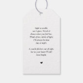 Étiquettes-cadeau Funérailles, Bougie, Calligraphie moderne, Script (Dos)