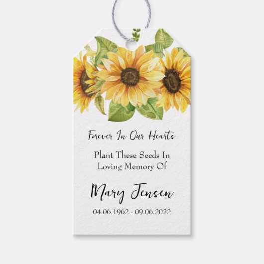 Étiquettes-cadeau Funérailles commémoratives du paquet de graines de (Devant)