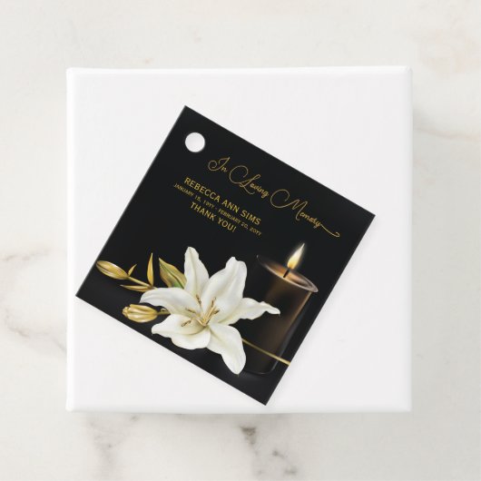 Étiquettes Cadeau Funérailles de Lily Candle (En situation)