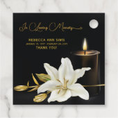 Étiquettes Cadeau Funérailles de Lily Candle (Dos)