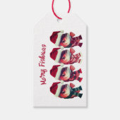 Étiquettes-cadeau Funky Merry Fishmas de Noël Pêche (Devant)