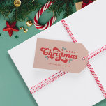 Étiquettes-cadeau Funky Retro les années 70 Holly Jolly Christmas<br><div class="desc">Cette étiquette-cadeau de Noël rétro funky comporte les mots "saint et joyeux" dans une police rétro amusante.</div>